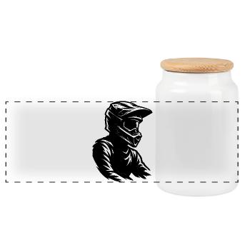 Œuvres de Motcross pour votre tenue - Boîte à biscuits avec couvercle en bois - blanc - Devant