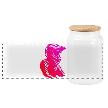 Motocross Adore porter - Boîte à biscuits avec couvercle en bois - blanc - Devant