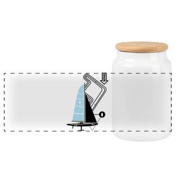 Parcours de régate moderne de voilier Yacht Yacht - Boîte à biscuits avec couvercle en bois - blanc - Devant