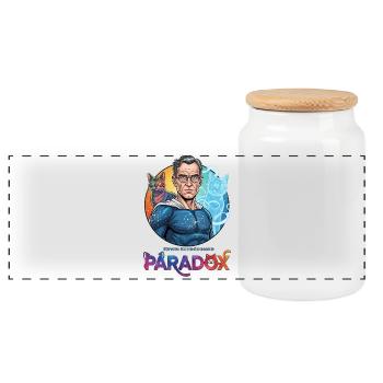 Cosmo-Schrödinger-Paradoxon - Panorama Keksdose mit Holzdeckel - Weiß - Vorne