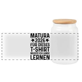 Matura 2026 Graduation T-Shirt - Panoramic Cookie Jar with Wooden Lid - white - Front