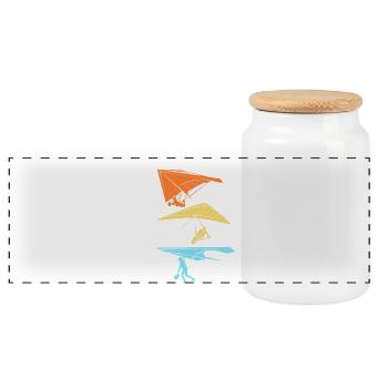 Parapente Parapente Parapente - Boîte à biscuits avec couvercle en bois - blanc - Devant