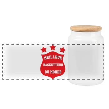 Meilleur basketteur du monde – champion sportif  - Boîte à biscuits avec couvercle en bois - blanc - Devant