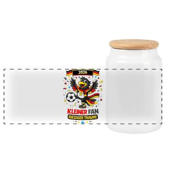 Little Germany Fan – Eagle Football 2026 - Panoramic Cookie Jar with Wooden Lid - white - Front