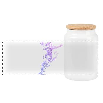 Iconic handball motif for women - Panoramic Cookie Jar with Wooden Lid - white - Front