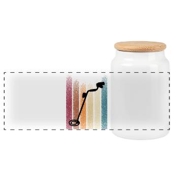 Retro_Schatzsucher - Panoramic Cookie Jar with Wooden Lid - white - Front