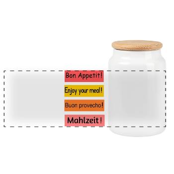 Guten_Appetit - Panoramic Cookie Jar with Wooden Lid - white - Front