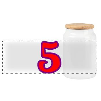 5. ANNIVERSAIRE. 5 ANS. 5e ANNIVERSAIRE - Boîte à biscuits avec couvercle en bois - blanc - Devant