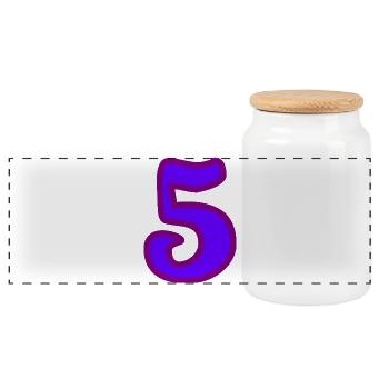 5. ANNIVERSAIRE. 5 ANS. 5e ANNIVERSAIRE.  - Boîte à biscuits avec couvercle en bois - blanc - Devant