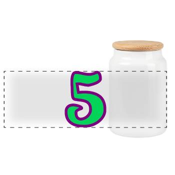 5. ANNIVERSAIRE. 5 ANS. 5e ANNIVERSAIRE - Boîte à biscuits avec couvercle en bois - blanc - Devant