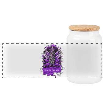 Purple Genetic - Panoramic Cookie Jar with Wooden Lid - white - Front