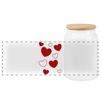 rotes herz rot Geschenk Valentinstag - Panorama Keksdose mit Holzdeckel - Weiß - Vorne