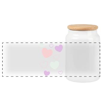 Mother's Day Gift Mother's Day Gift Idea - Panoramic Cookie Jar with Wooden Lid - white - Front