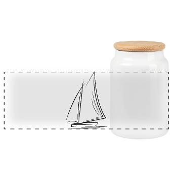 Don de voilier voilier - Boîte à biscuits avec couvercle en bois - blanc - Devant