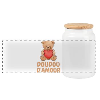 Love Blanket Humor Cute Gift - Panoramic Cookie Jar with Wooden Lid - white - Front