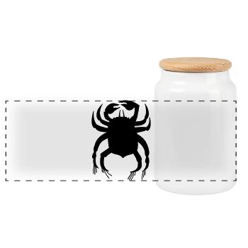 crabe - Boîte à biscuits avec couvercle en bois - blanc - Devant