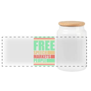 Marché de la liberté d’expression Peuple Libertarian Freedom Logo - Boîte à biscuits avec couvercle en bois - blanc - Devant