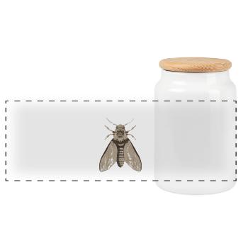 Anatomie du papillon de nuit du crâne - Boîte à biscuits avec couvercle en bois - blanc - Devant