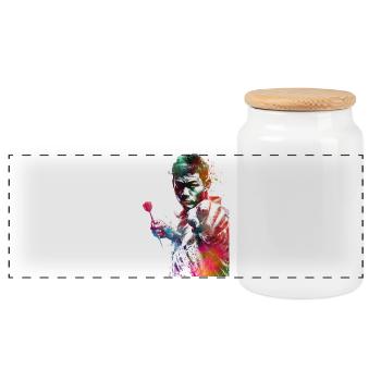 Dart Player Sports Art #darts #sport - Panoramic Cookie Jar with Wooden Lid - white - Front