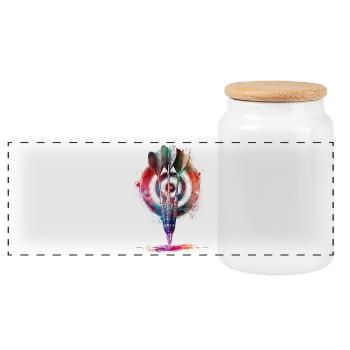 Darts Sports Art #darts #sport - Panoramic Cookie Jar with Wooden Lid - white - Front