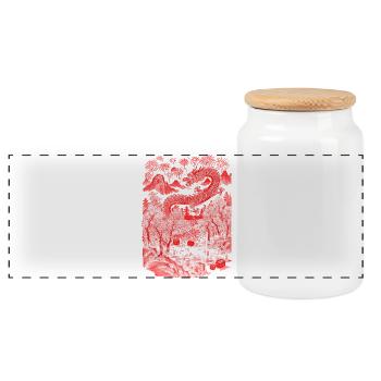 Fireworks Dragon Spirit - Boîte à biscuits avec couvercle en bois - blanc - Devant