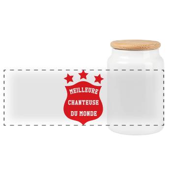 Meilleure chanteuse – talent voix exceptionnelle  - Boîte à biscuits avec couvercle en bois - blanc - Devant