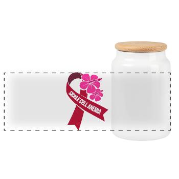 Sickle cell anemia - Panoramic Cookie Jar with Wooden Lid - white - Front