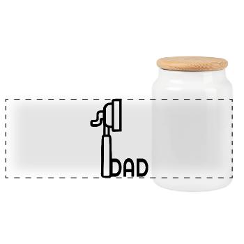 Espresso Coffee Machine Dad - Panoramic Cookie Jar with Wooden Lid - white - Front