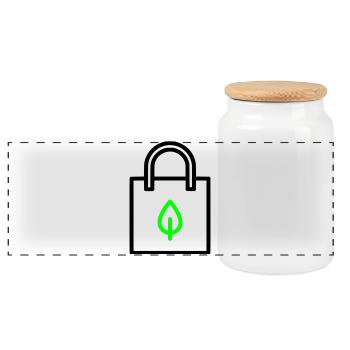 Cloth Bag Bag Sheet - Panoramic Cookie Jar with Wooden Lid - white - Front