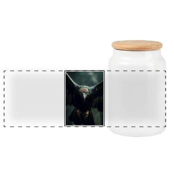 Vautour - Boîte à biscuits avec couvercle en bois - blanc - Devant