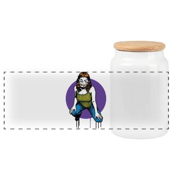 HACKER GIRL - geek & scifi - Boîte à biscuits avec couvercle en bois - blanc - Devant