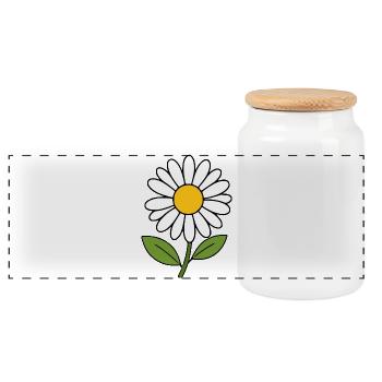Blume weiß weiße Blumen Gänseblümchen Blüte - Panorama Keksdose mit Holzdeckel - Weiß - Vorne