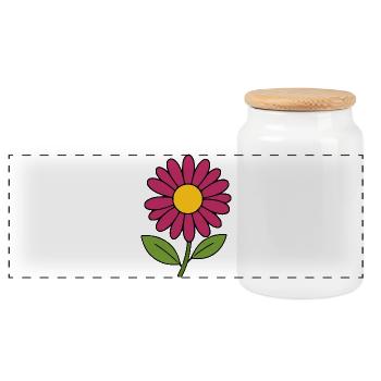 Flower Red Violet Flowers Blossom - Panoramic Cookie Jar with Wooden Lid - white - Front