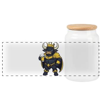 Taurus Beer King - Panoramic Cookie Jar with Wooden Lid - white - Front