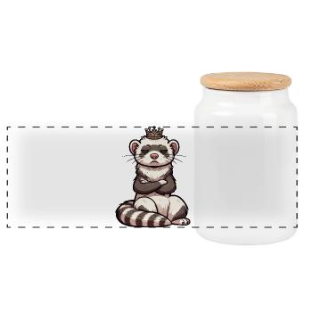 Furet Ferret Holder Furet Propriétaire - Boîte à biscuits avec couvercle en bois - blanc - Devant