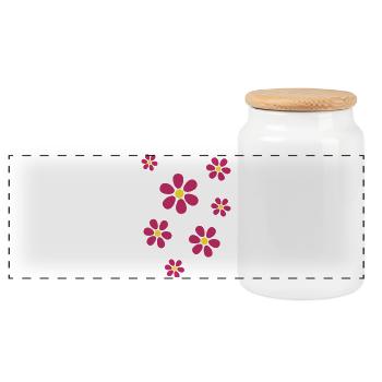 Mother's Day Gift Mother's Day Gift Idea - Panoramic Cookie Jar with Wooden Lid - white - Front