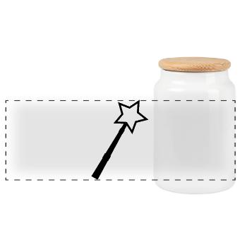 Magic wand - Panoramic Cookie Jar with Wooden Lid - white - Front