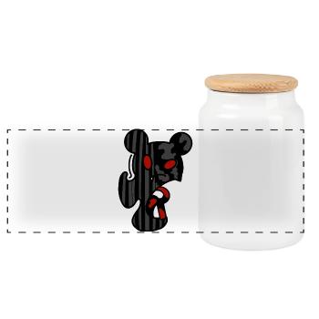 Glitch bear - Boîte à biscuits avec couvercle en bois - blanc - Devant
