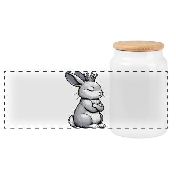 Lapin Lapin Lapin Longues Oreilles Thumper Ram - Boîte à biscuits avec couvercle en bois - blanc - Devant
