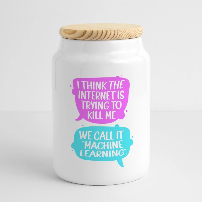 GPT Programmierer Coder Panorama Keksdose mit Holzdeckel