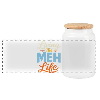 Sarcasme – Profiter pleinement de la vie – L - Boîte à biscuits avec couvercle en bois - blanc - Devant