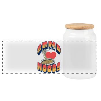 Envoyez des nouilles - Boîte à biscuits avec couvercle en bois - blanc - Devant