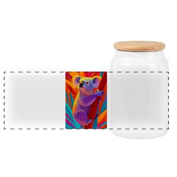 Koala - Boîte à biscuits avec couvercle en bois - blanc - Devant
