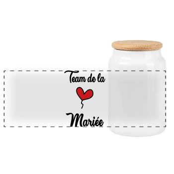 EVJF. MARIEE. TEAM. TEAM MARIEE. FUTURE MARIEE - Boîte à biscuits avec couvercle en bois - blanc - Devant