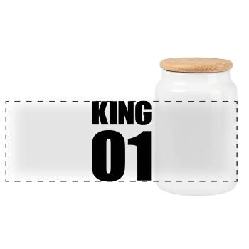 king_01 - Panorama Keksdose mit Holzdeckel - Weiß - Vorne