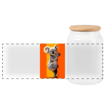Koala - Panorama Keksdose mit Holzdeckel - Weiß - Vorne