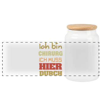 Ich bin Chirurg – Durchbruch Motiv - Panorama Keksdose mit Holzdeckel - Weiß - Vorne