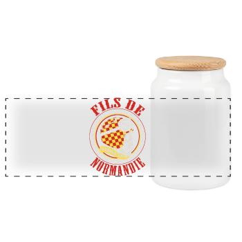 Fils de Normandie fierté normande design - Boîte à biscuits avec couvercle en bois - blanc - Devant