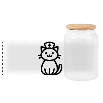 infirmière - Boîte à biscuits avec couvercle en bois - blanc - Devant