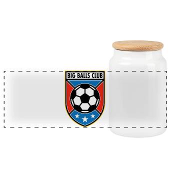 Insigne de football du Big Balls Club - Boîte à biscuits avec couvercle en bois - blanc - Devant